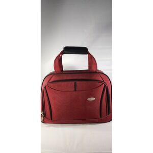 Samsonite Red Nylon Travel Tote Bag Carry On Underseat Weekend Bag Organizer